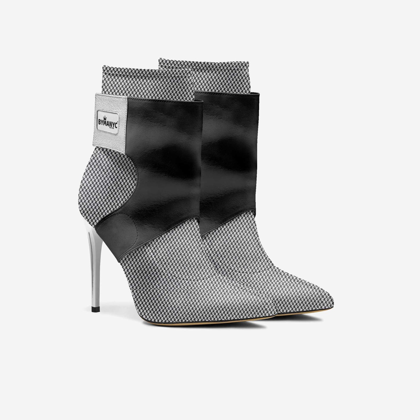 Limited Edition Vegan Stiletto Boots BYMANYC® New York Futurista Onyx