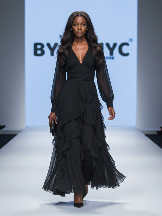 Long Black Evening Dress SUTTON PLACE: Prêt-à-Porter Line BYMANYC ® New York