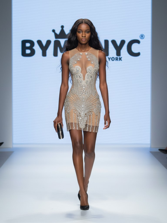 Nude Mini Party Dress ROCKEFELLER CENTER: Prêt-à-Porter Line BYMANYC ® New York