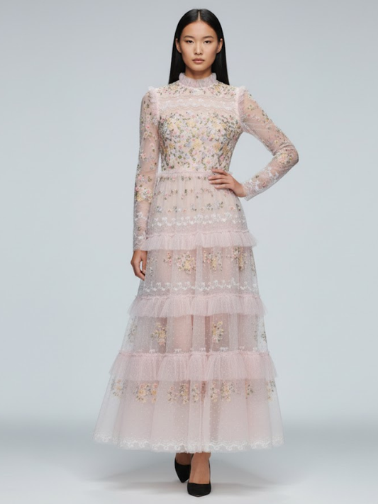 Pink Midi Party Dress BLOSSOM: Prêt-à-Porter Line BYMANYC ® New York