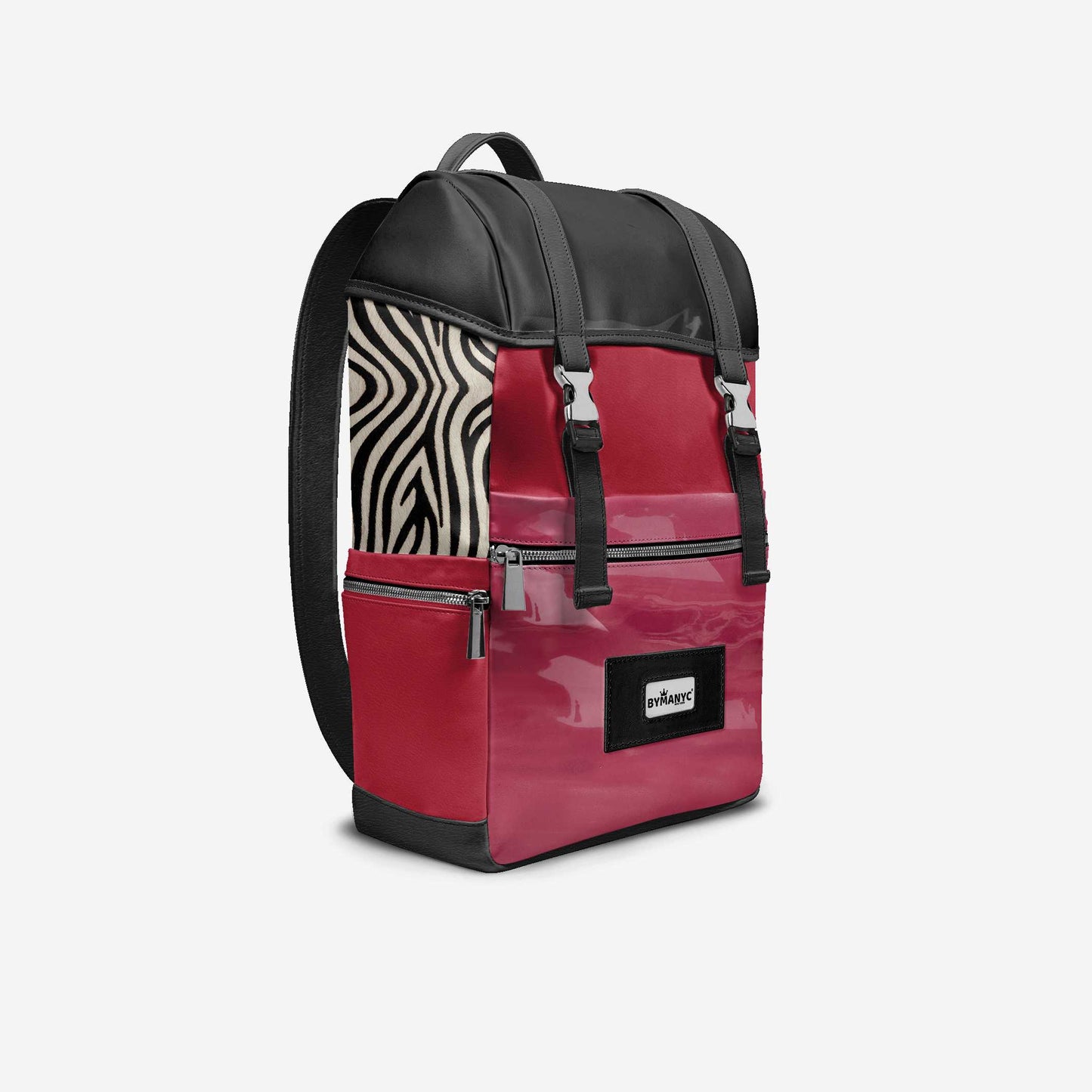 BYMANYC ® New York – NYC COUTURE Rucksack in Fierce Red & Noir Zebra