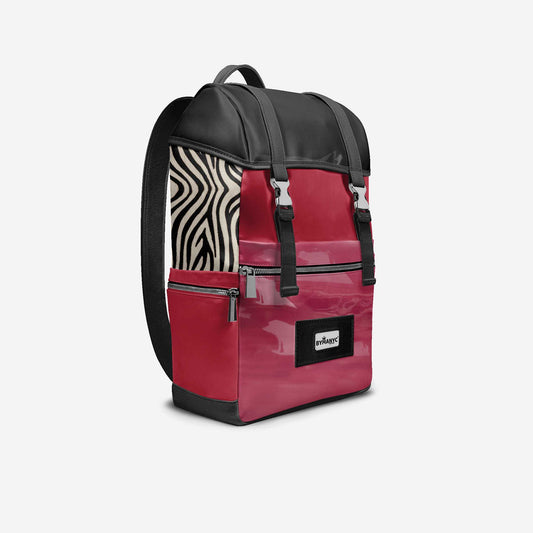 BYMANYC ® New York – NYC COUTURE Backpack in Fierce Red & Noir Zebra