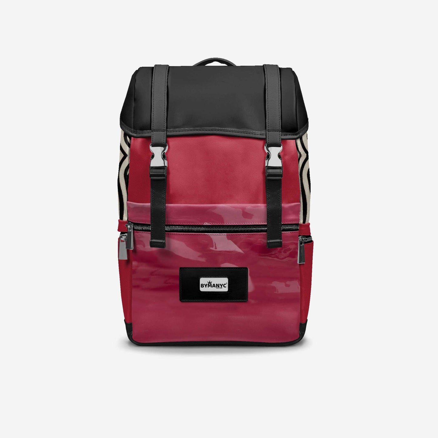 BYMANYC ® New York – NYC COUTURE Rucksack in Fierce Red & Noir Zebra