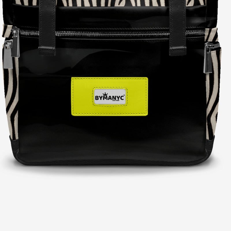 BYMANYC ® New York – NYC COUTURE Rucksack in Zebraprint & Neongelb