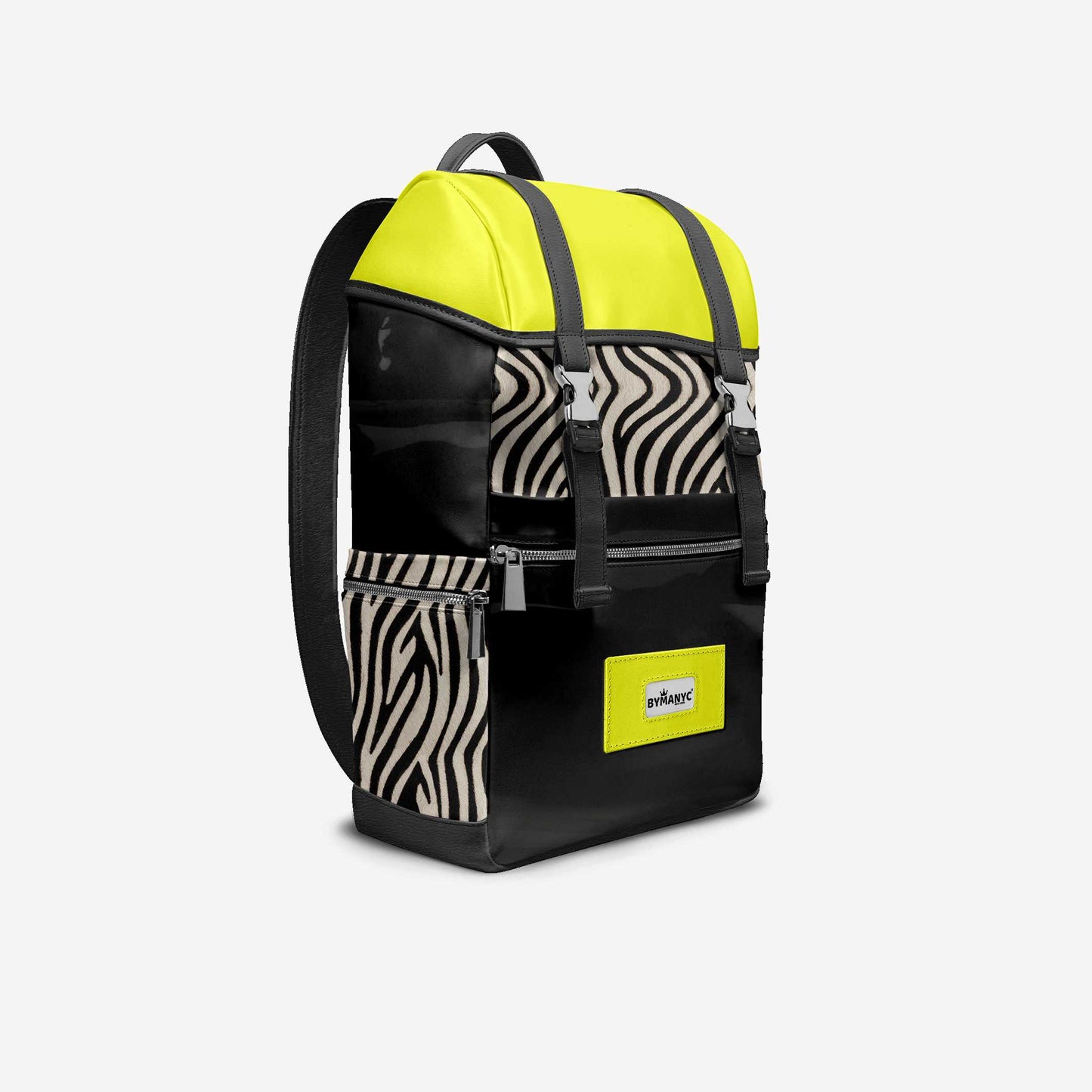 BYMANYC ® New York – NYC COUTURE Rucksack in Zebraprint & Neongelb