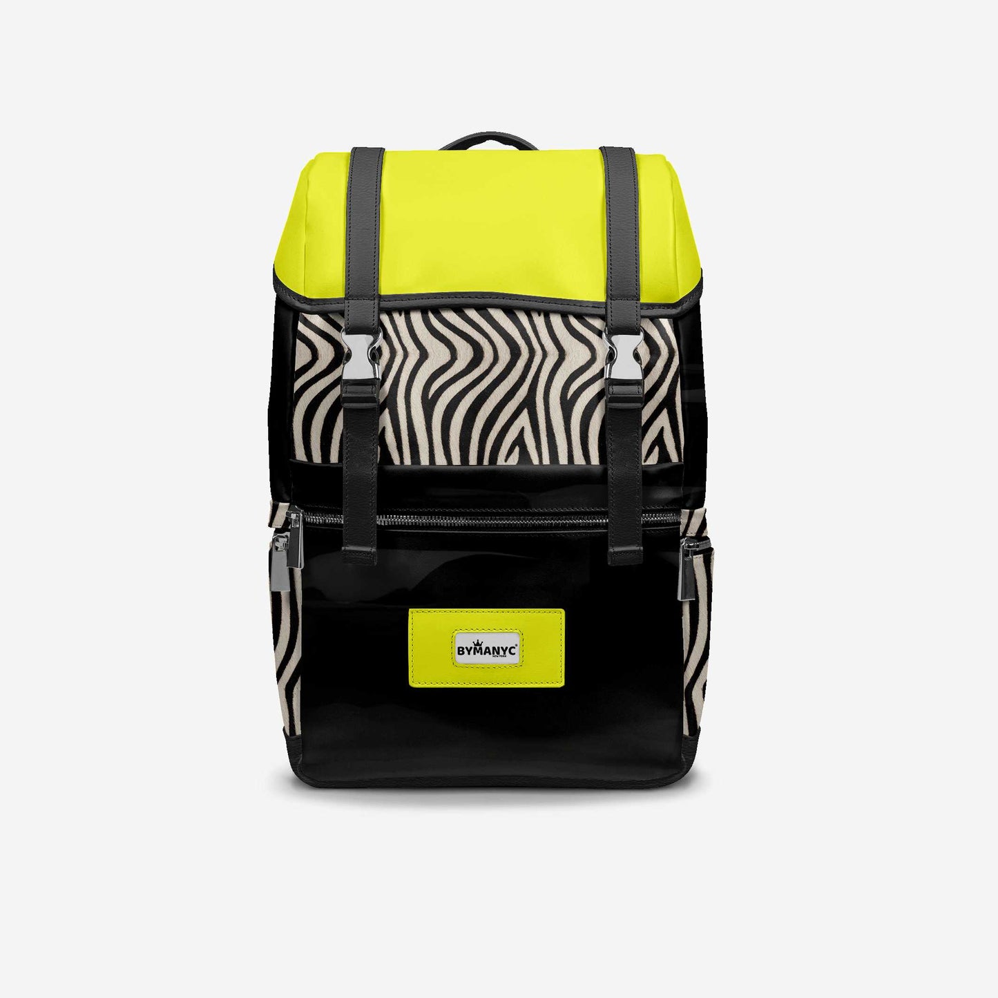 BYMANYC ® New York – NYC COUTURE Rucksack in Zebraprint & Neongelb