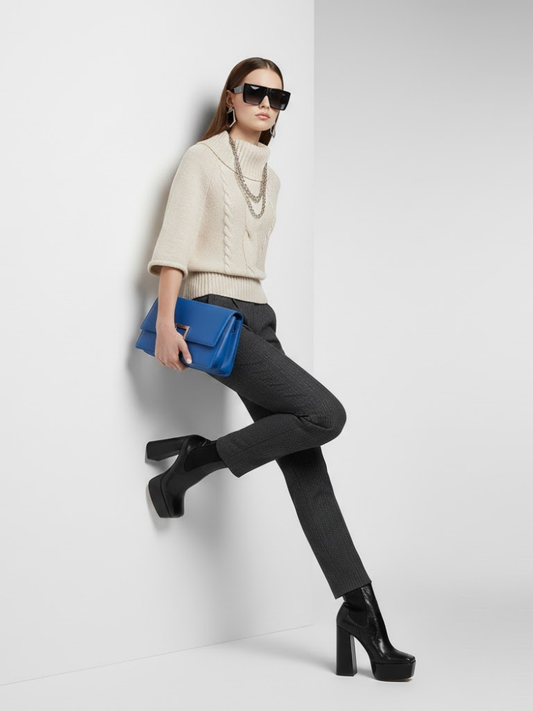 Beiger Zopfmusterpullover HARLEM: Neue Kollektion COUTURE in NOLITA - BYMANYC ® New York