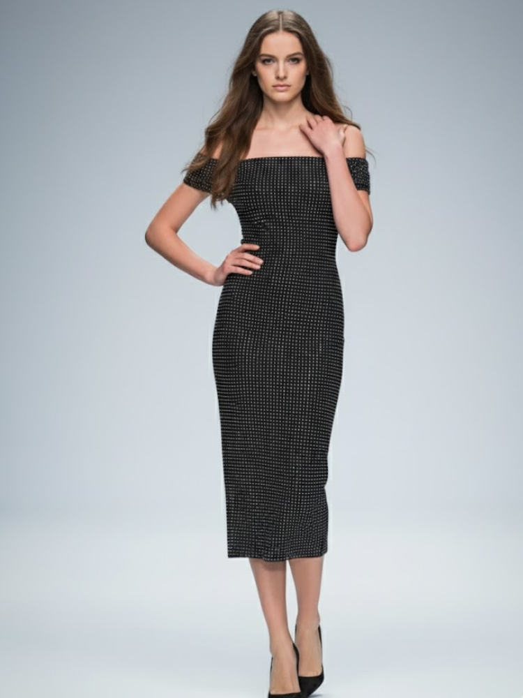 Black Midi Evening Dress GREENWICH: Prêt-à-Porter Line BYMANYC ® New York