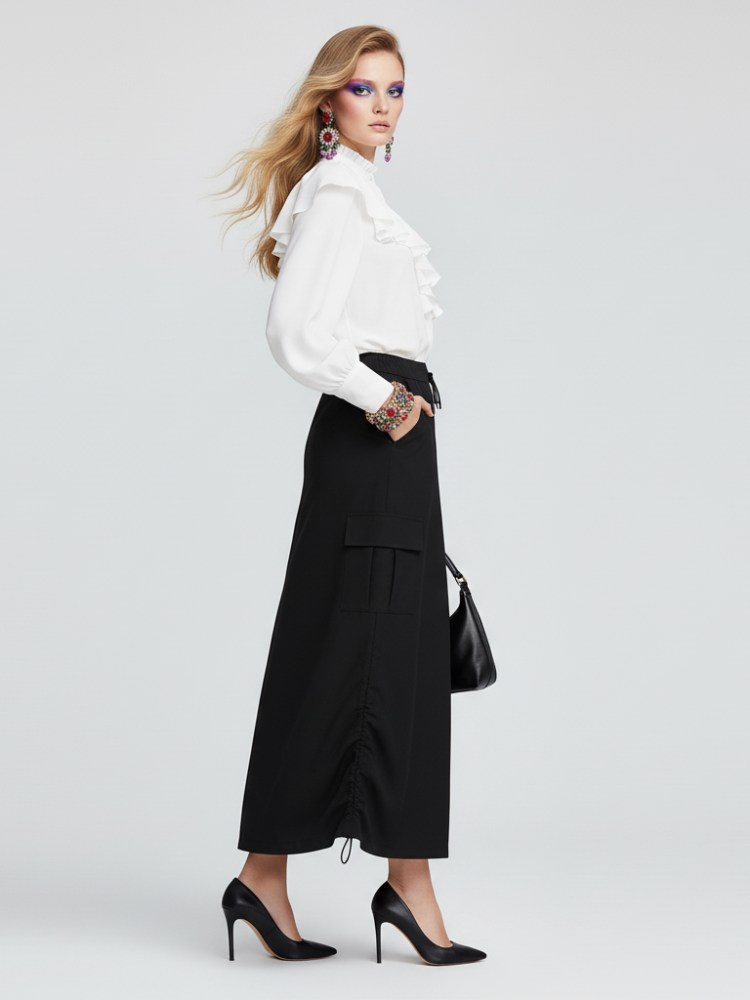 DOWNTOWN UTILITY Cargo Maxi Skirt Women's  ECO FASHION BYMANYC ® New York