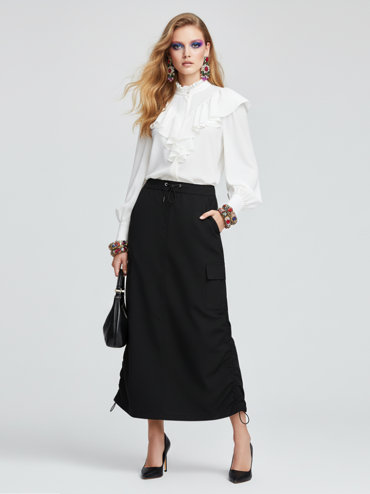 DOWNTOWN UTILITY Cargo Maxi Skirt Women's  ECO FASHION BYMANYC ® New York