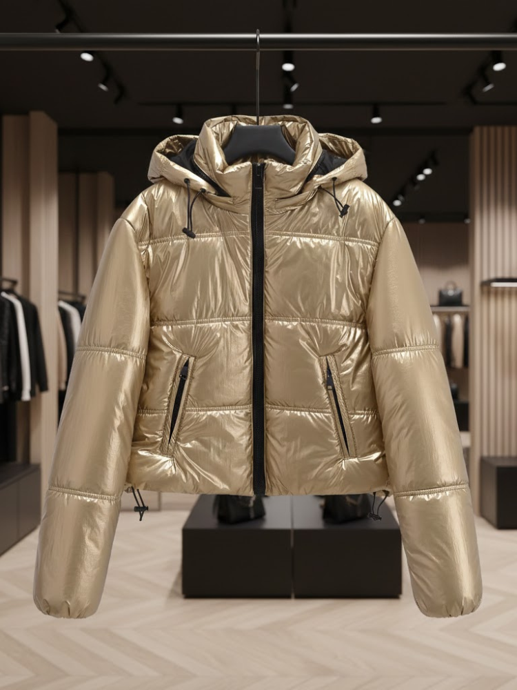 Metallic High-Shine Puffer • 5th AVE GOLD Neue Kollektion BYMANYC ® New York