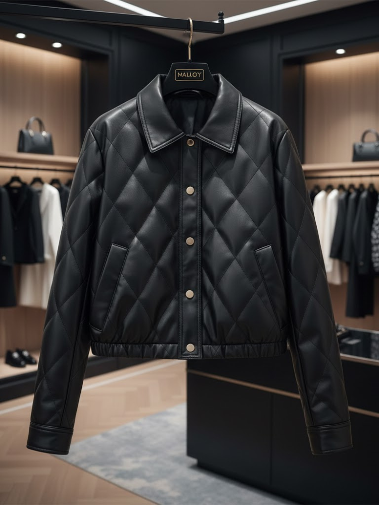 Diamantgesteppte Eco-Lederjacke • DUMBO New Collection BYMANYC ® New York