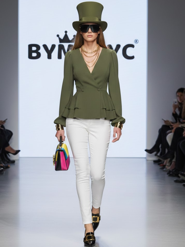 Plastische Schößchenbluse • HUDSON Neue Kollektion BYMANYC ® New York