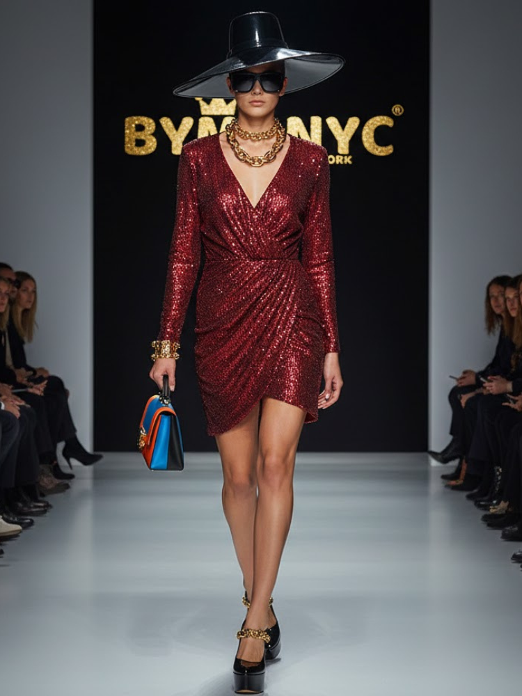 Scharlachroter Pailletten-Wickel • MEATPACKING New Collection BYMANYC ® New York