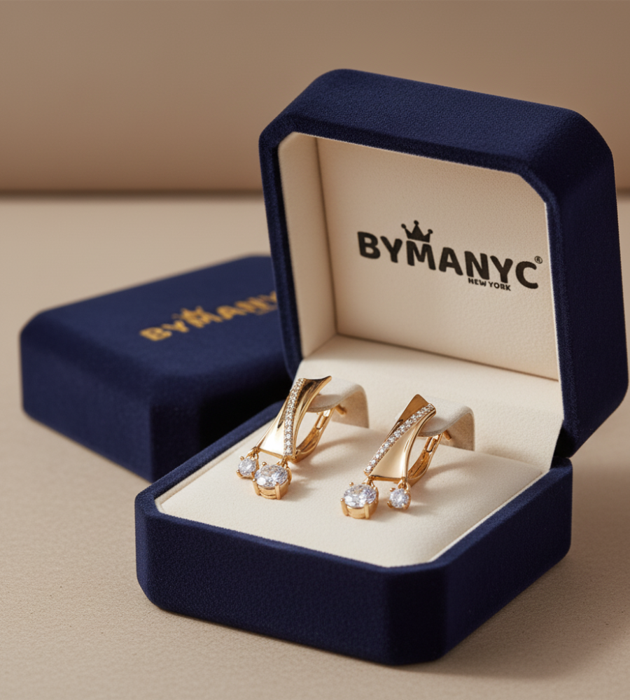 Geometric Drop Earrings Sparkle SOHO BYMANYC ® New York