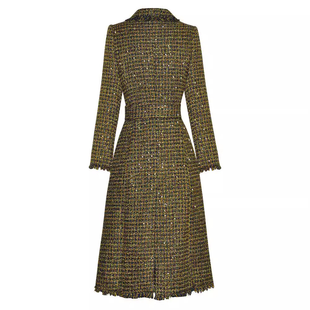 Golden Plaid Trench Coat, Upper East Side | Women - BYMANYC ® New York