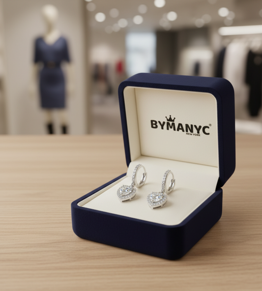 Heart Huggie Hoop Earrings Radiance SOHO BYMANYC ® New York