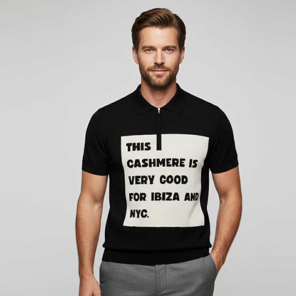 IBIZA NIGHTS: Effortless Luxury for NYC and the Mediterranean Cashmere Men's Polo