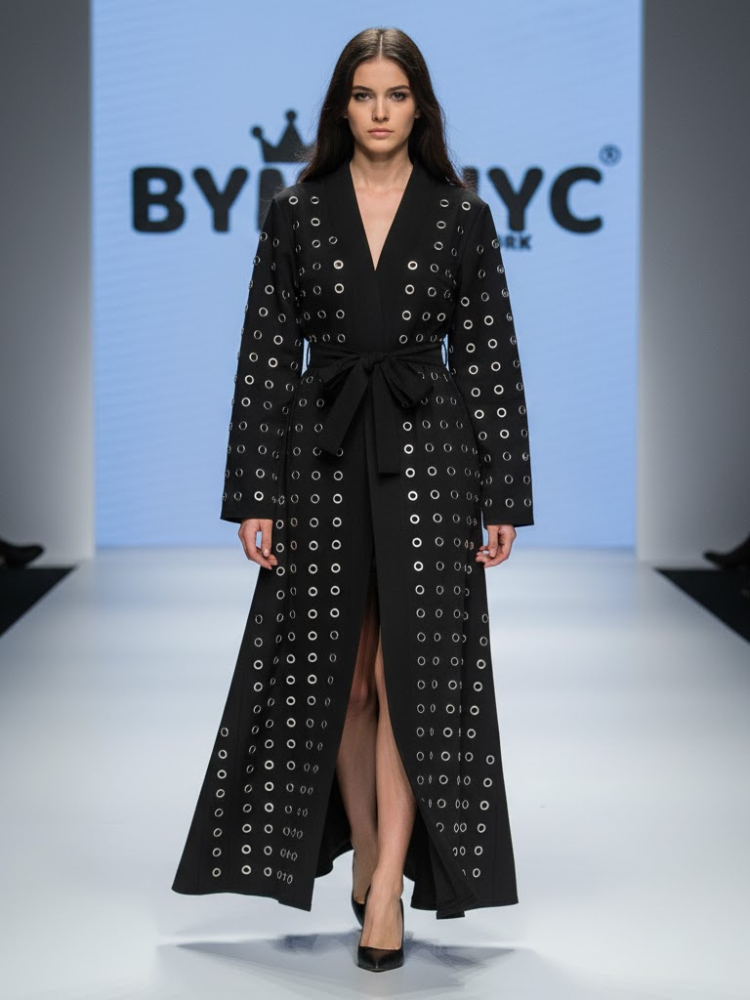 Langes schwarzes Mantelkleid CHELSEA: Prêt-à-Porter-Linie BYMANYC ® New York