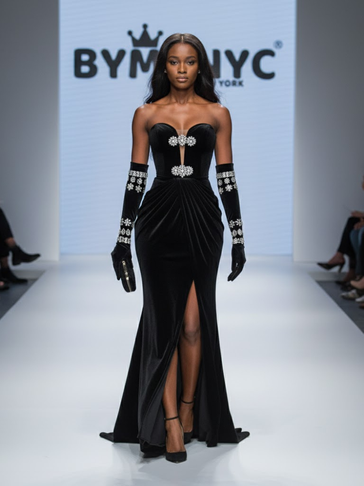 Long Black Evening Dress THE PLAZA: Prêt-à-Porter Line BYMANYC ® New York