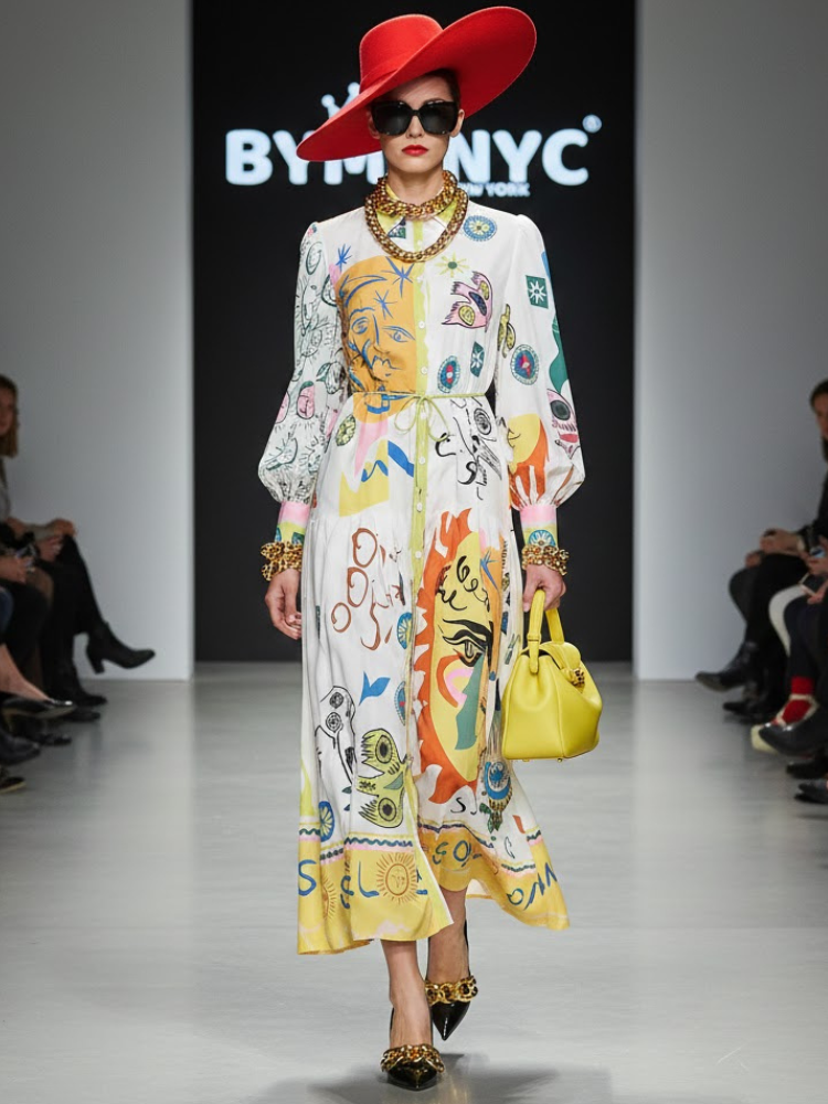 Maxikleid Neue Kollektion BYMANYC ® New York • Surrealistischer Künstlerdruck