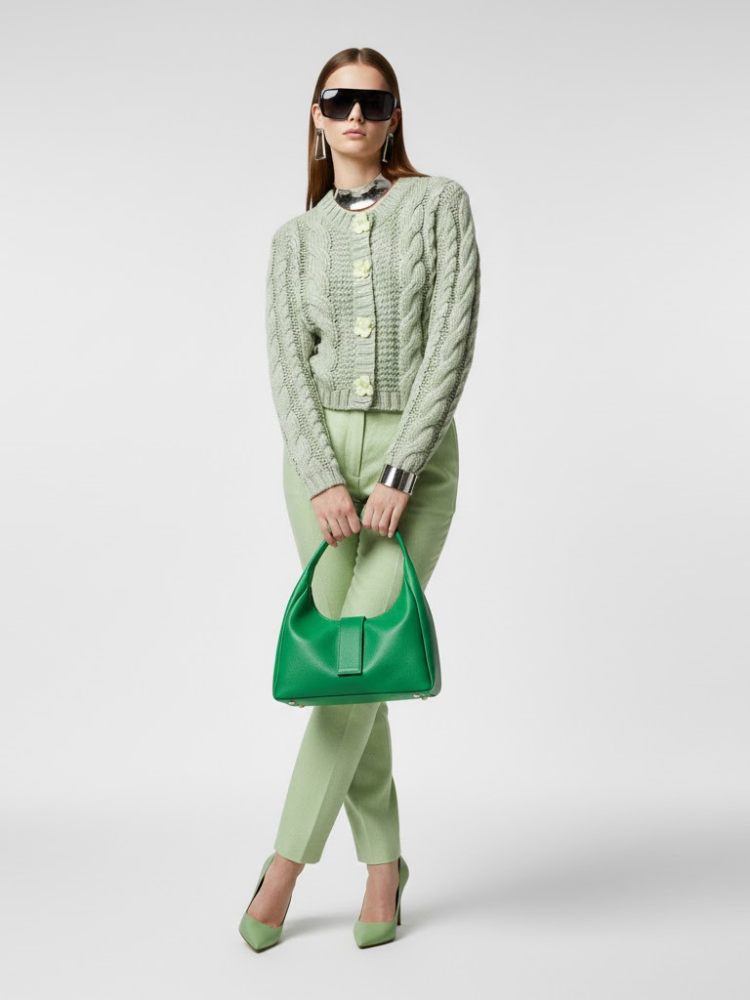 Mint Green Cable Knit Cardigan Women's - TRIBECA: New Colección COUTURE in NOLITA - BYMANYC ® New York