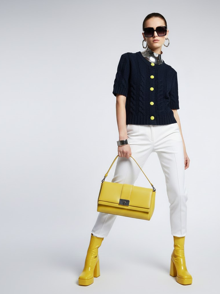 Marineblau Kurzarm Strickjacke SOHO: Neue Kollektion COUTURE in NOLITA - BYMANYC ® New York