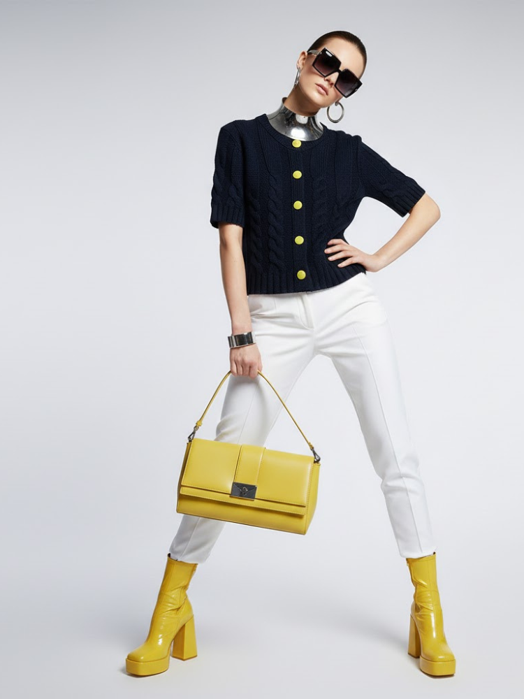 Marineblau Kurzarm Strickjacke SOHO: Neue Kollektion COUTURE in NOLITA - BYMANYC ® New York