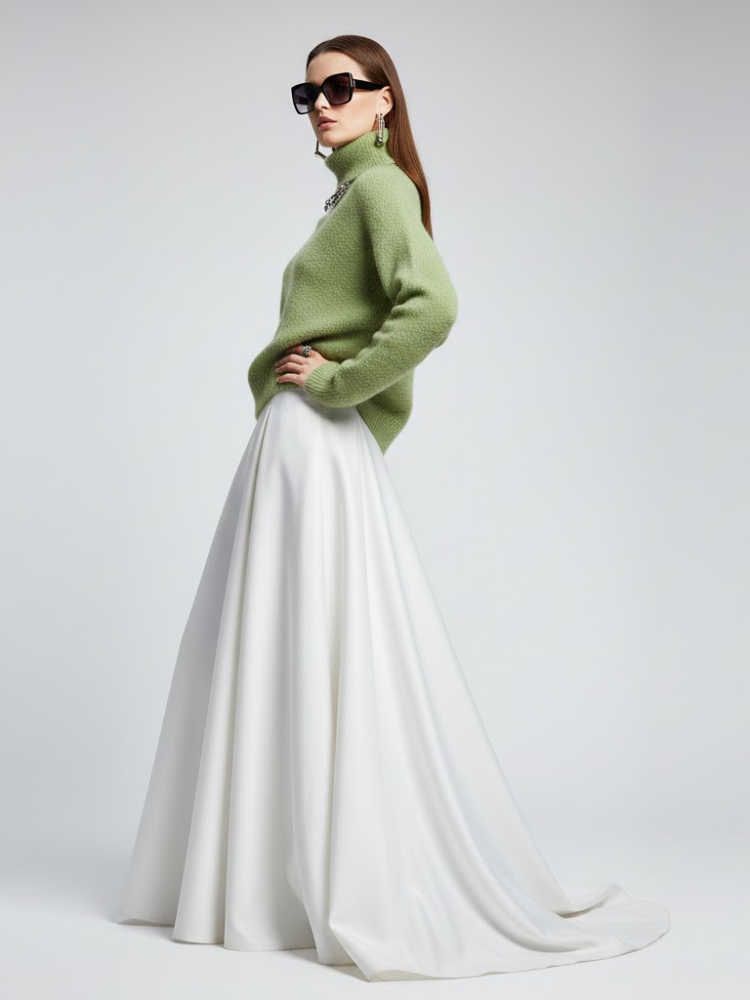 Olive Fuzzy Knit Turtleneck Sweater Women's - WALL STREET: New Colección COUTURE in NOLITA - BYMANYC ® New York