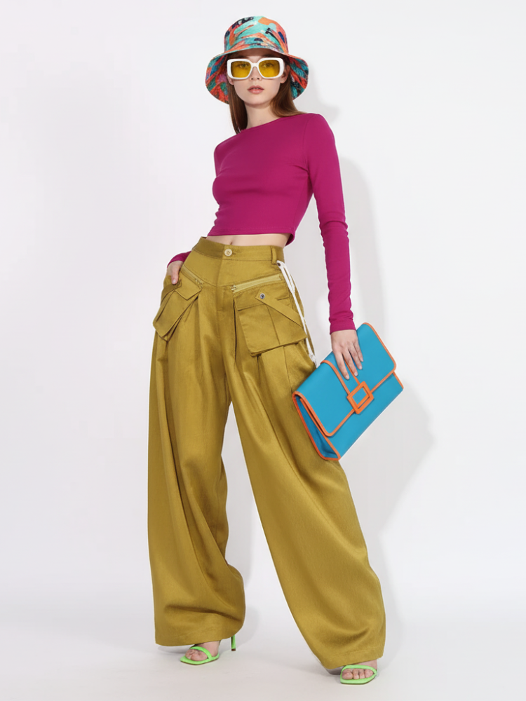 Patchwork Pocket Pants, Dumbo | Women - BYMANYC ® New York