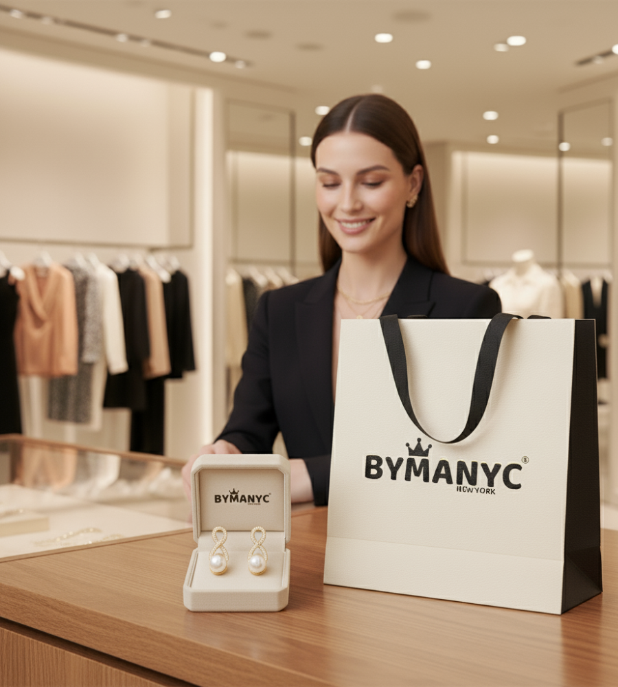 Pearl Hoop Earrings Golden Luster SOHO BYMANYC ® New York