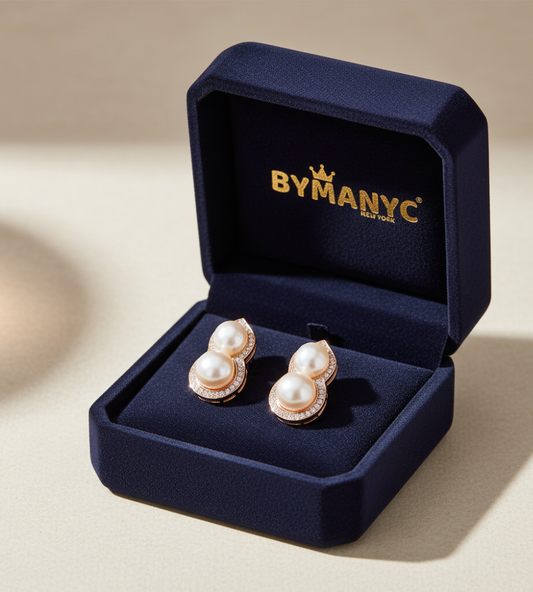 Pearl Stud Earrings Infinity Pearl SOHO BYMANYC ® New York