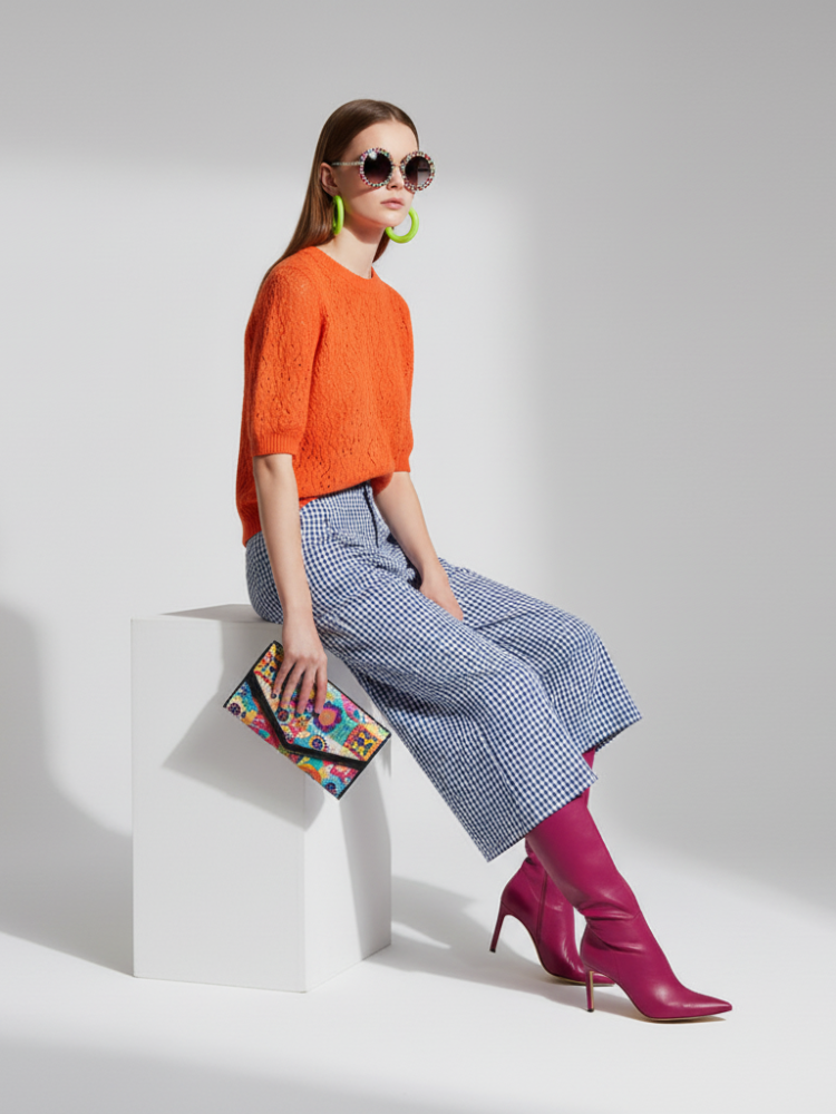 Plaid Wide-Leg Pants 7/8, Brooklyn Heights | Women's - BYMANYC ® New York
