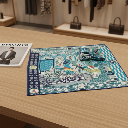 Scarf BOTANIC GREEN Metropolitan Collection BYMANYC ® New York