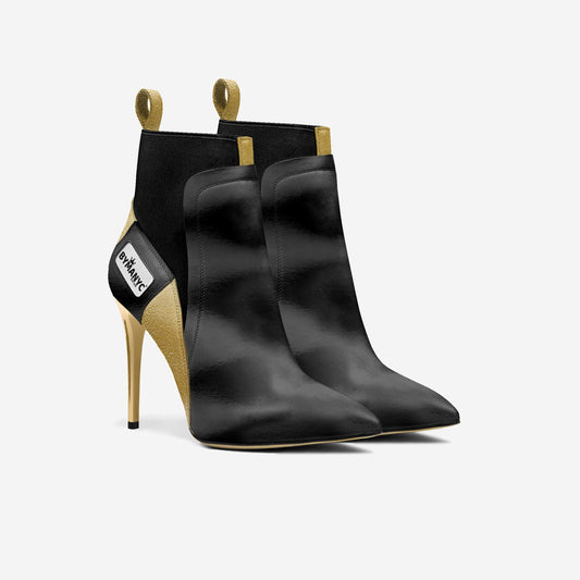 Veganer Damenschuh mit Absatz BYMANYC ® New York Tribeca Goldflamme