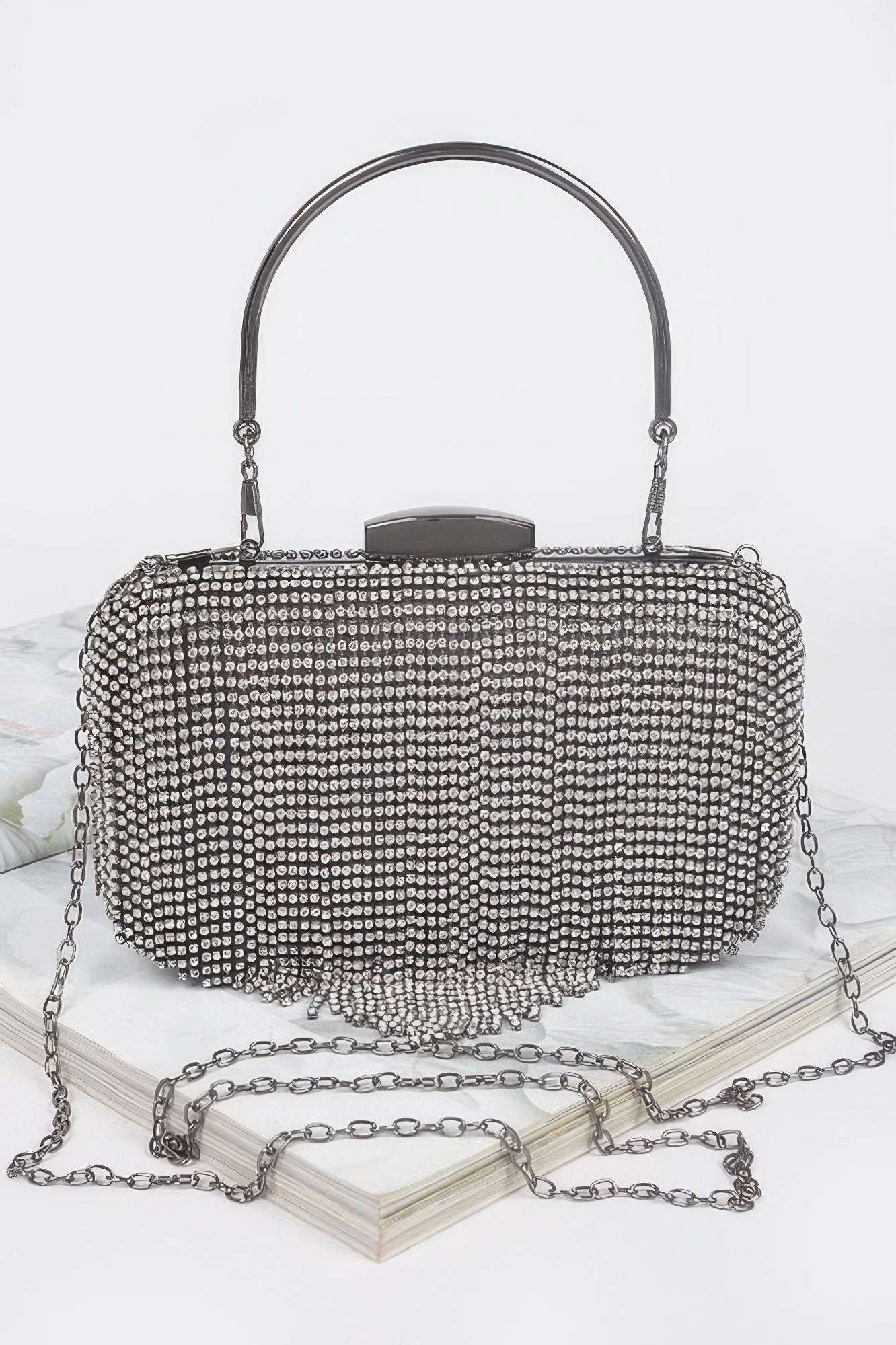 Damenhandtasche Strass Fransen Clutch - BROADWAY - BYMANYC ® New York