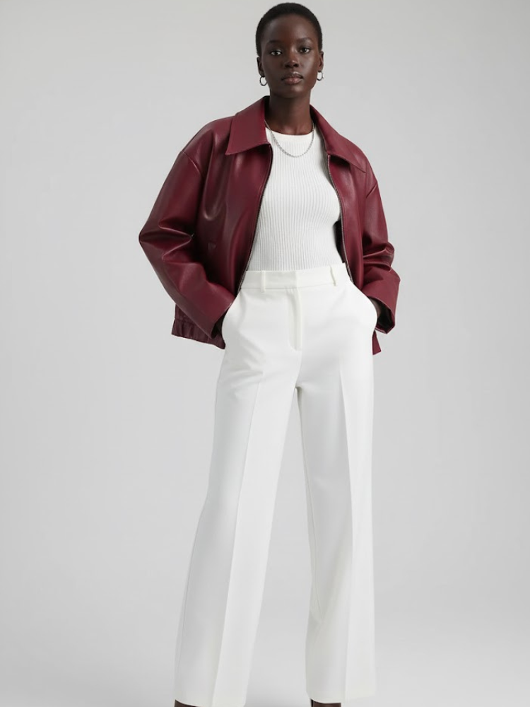 Wine Vegan Leather Blouson Jacket Women's SULLIVAN: New Colección COUTURE in NOLITA - BYMANYC ® New York