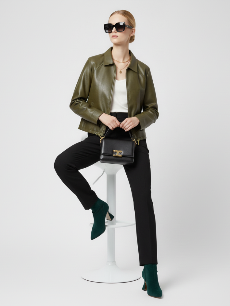 Women's Faux Leather Jacket WEST VILLAGE ECO FASHION BYMANYC ® New York