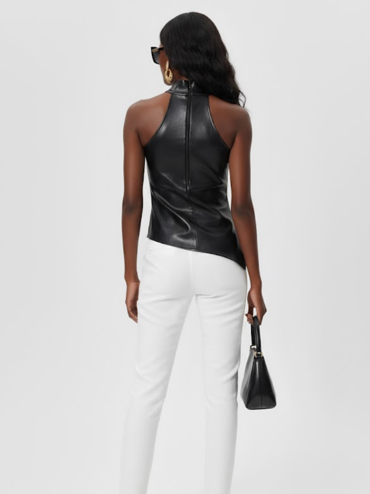 Women's Halter Vegan Leather Top UPPER EAST COUTURE BYMANYC ® New York