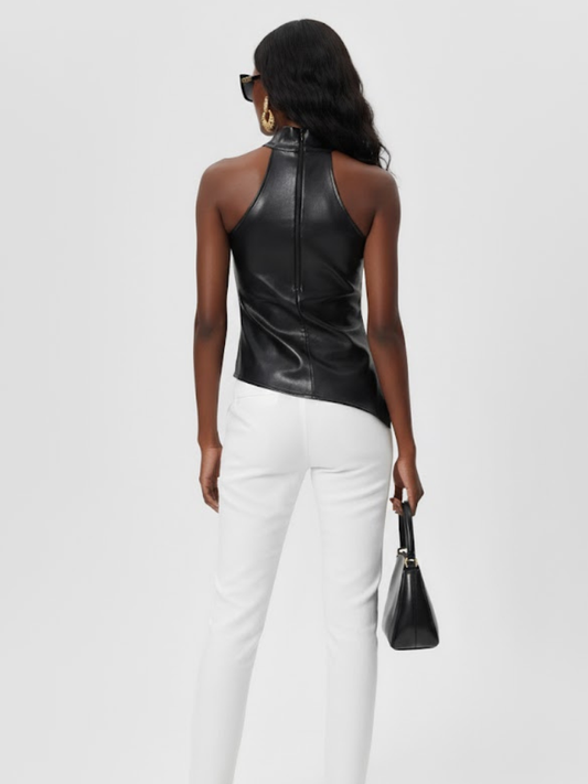 Women's Halter Vegan Leather Top UPPER EAST COUTURE BYMANYC ® New York