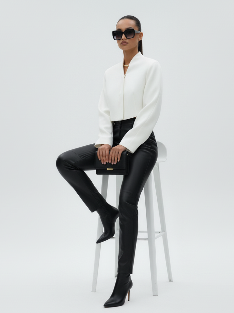 Women's Structured Cropped Jacket MIDTOWN ECO FASHION BYMANYC ® New York