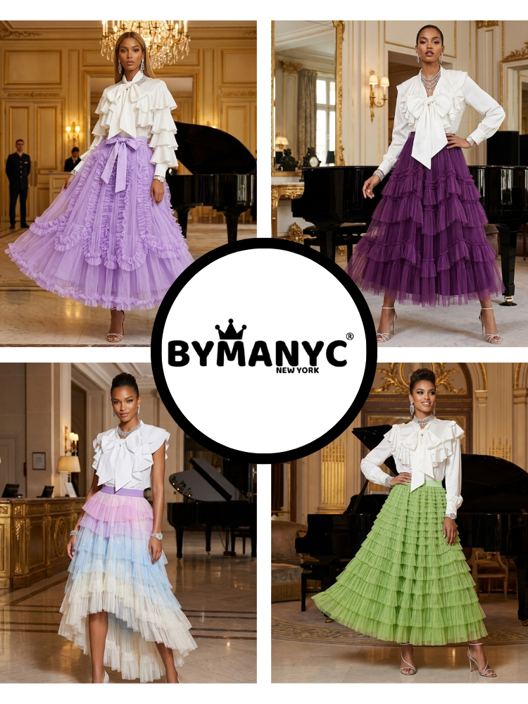 Women's Purple Ruffle Skirt • PLACE VENDÔME • New Collection PARIS LE MARAIS