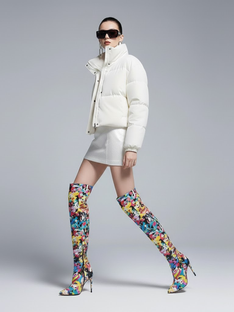 Damen Cropped Puffer Jacke GREENWICH Neue Kollektion Couture in Manhattan BYMANYC ® New York