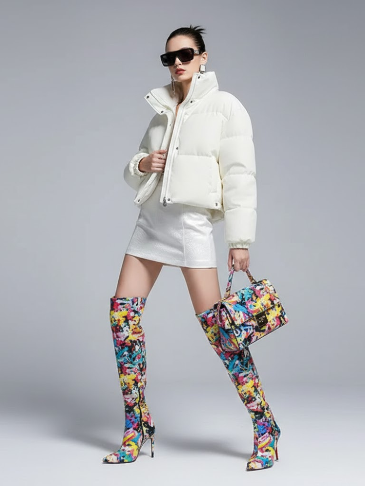 Damen Cropped Puffer Jacke GREENWICH Neue Kollektion Couture in Manhattan BYMANYC ® New York