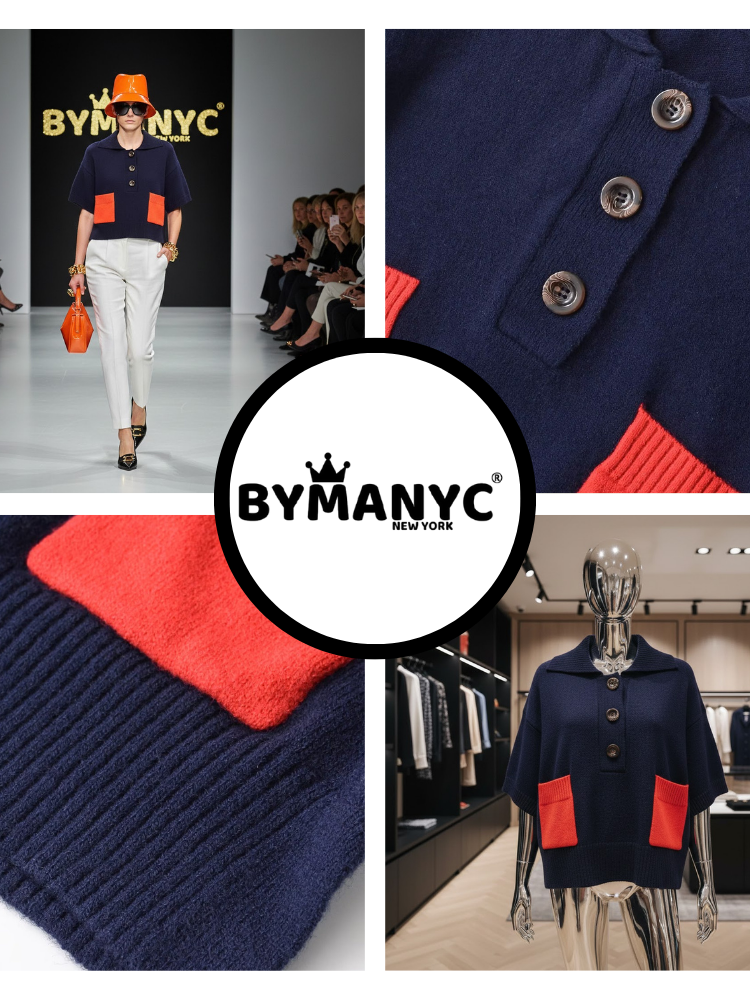 Navy Contrast Polo • TRIBECA Neue Kollektion BYMANYC ® New York