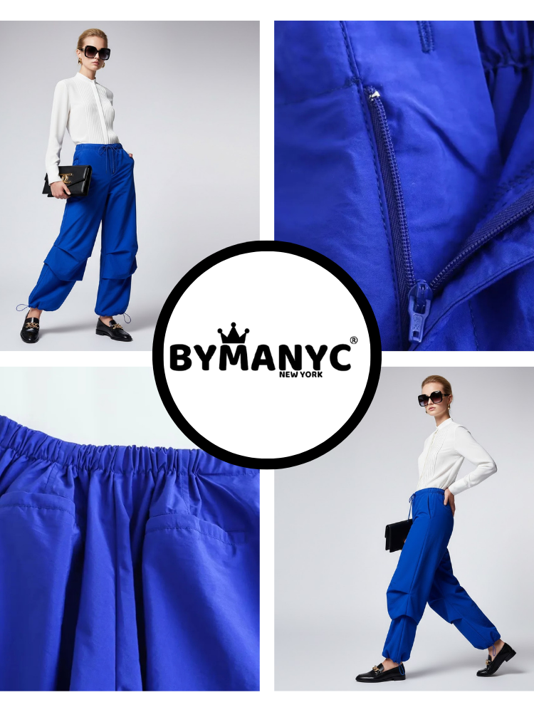 Damenhose in Electric Blue mit Lagen-Design • BYMANYC ® New York