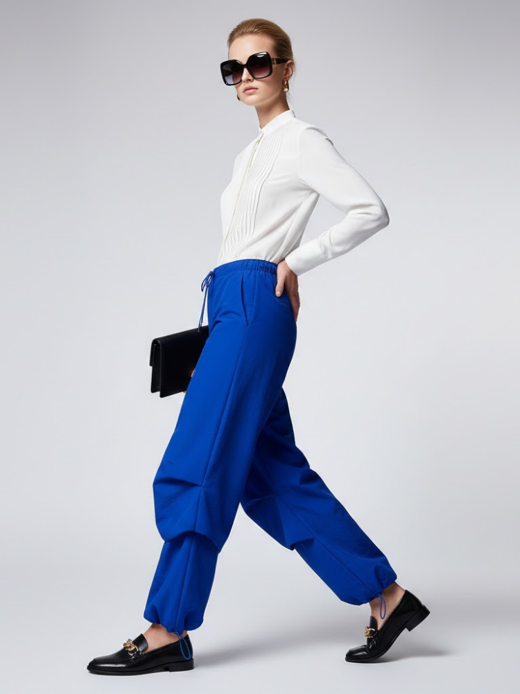 Damenhose in Electric Blue mit Lagen-Design • BYMANYC ® New York