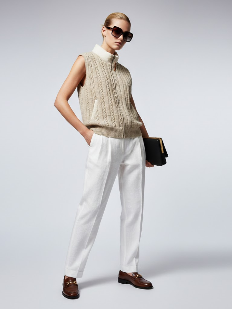 Strickweste mit Nylon-Stehkragen • BYMANYC ® New York